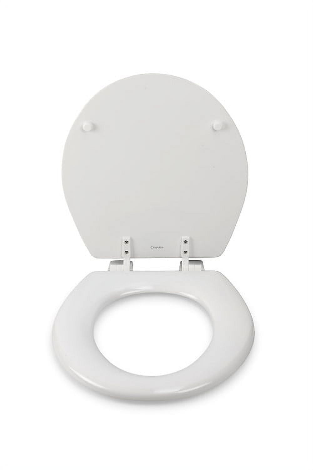 Croydex Bidwell 17" Round Stick -Tight™ Wood Toilet Seat in White