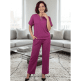 thumbnail image 2 of Conjunto 2 Piezas Casual Chic para Mujer Unitalla, Blusa de Manga Corta y Pantalón Cómodo, Estilo Elegante y Sofisticado para Mujer, 2 of 5
