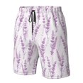 thumbnail image 4 of Balery Lavender Flowers Traje de Baño Estilo Hawaiano para Hombre, Shorts de Secado Rápido con Bolsillos-XX-Large, 4 of 6