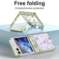 thumbnail image 3 of Compatible with Samsung Galaxy Z Flip 5 Clear Case with Hinge Protection Transparent Shockproof Case-Gold, 3 of 7
