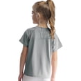thumbnail image 2 of Kaerm Kids Girls Boys Quick-Drying Sports Short Sleeve T-Shirts Sun Protection Rash Guard Vest Dark Gray 120, 2 of 6