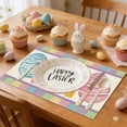 thumbnail image 4 of SDJMa Happy Easter Bunny Placemat, Colorful Eggs Daisy Place Mat for Spring Farmhouse Home Kitchen Dining Table Decor, 12.6 x 16.5 Inch, 4 of 9