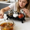 thumbnail image 2 of WEIOUKC Set of 3 Witchy Owl Glass Storage Jars with Owl Lids, Gothic Kitchen Food Containers with Decorative Stand, Resin Owl Head Lids, Versatile Spice Seasoning Canisters for Home Decor, 2 of 4
