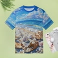 thumbnail image 4 of Beach Seashell Starfish Women's Short Sleeve T-Shirt Crew Neck Casual Summer Trendy Loose Fit Tops, 4 of 6