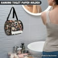 thumbnail image 4 of ZIATUBLE Floral Cow Toilet Paper Holder Dustproof Hanging Toilet Paper Cover Stain Resistant Paper Towel Roll Dispenser Easy to Clean Paper Pouches for Organization Portable Travel Bags, 4 of 7