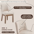 thumbnail image 3 of Dayalane Modern Dining Chairs Set of 2, Linen Upholstered Farmhouse Kitchen Chairs with Curved Backrest, Wooden Side Chairs for Dining Room Living Room Bedroom, Beige, 3 of 14