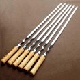 thumbnail image 5 of 6 Pack Kebab Skewers 21.5 Inch Stainless Steel BBQ Skewers with Wooden Handle Ref: 9228, 5 of 5
