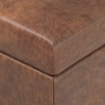 thumbnail image 6 of Oregon 42 inch Wide Storage Ottoman Bench with Tray in Distressed Saddle Brown Vegan Leather, 6 of 13