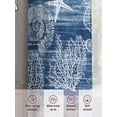thumbnail image 5 of Navy Blue Coastal Sheer Curtains 108 Inch Length 2 Panels Set, Nautical Coral Starfish Shell Seahorse Ocean Voile Window Treatment Semi Sheer Long Curtains for Bedroom/Living Room/Kitchen 52"x108"x2, 5 of 7