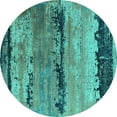 thumbnail image 1 of Ahgly Company Indoor Round Oriental Turquoise Blue Industrial Area Rugs, 7' Round, 1 of 4