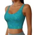 thumbnail image 2 of Naloa Blue Green Glitter Sports Bras for Women, High Support Bra with Removable Pads, Comfortable - Medium, 2 of 9
