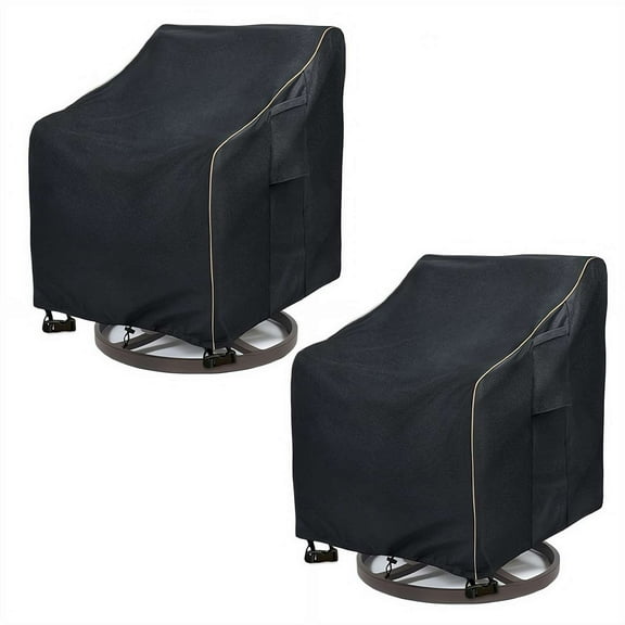 2 Pack Outdoor Swivel Lounge Chair Cover, Waterproof Patio Swivel Chair Covers, Weatherproof Furniture Protective Cover for Lawn Garden Outdoor Indoor