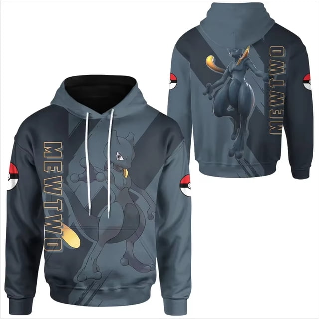 Nueva sudadera con capucha unisex con estampado digital 3D de Pokémon Pikachu, moderna y casual, de manga larga, regalo de cumpleaños