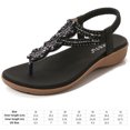 thumbnail image 2 of Sandalias de playa informales con diamantes de imitación a la moda sandalias de cuña con correa en T para mujer, 2 of 9