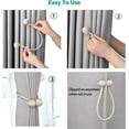 thumbnail image 2 of Magnetic Curtain Tiebacks,The Most Convenient Drape Tie Backs,Decorative Rope Holdback Holder for Small, Thin or Sheer Window Drapries, 1 Pair-Red, 2 of 4