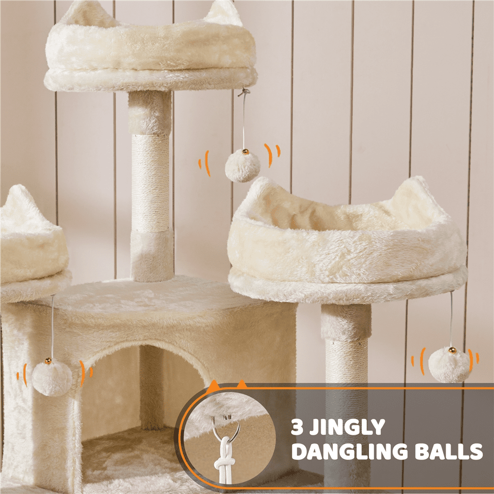 Renwick 68.5in Multi-Level Cat Tree Caves Condos, Beige