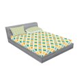 thumbnail image 2 of Ambesonne Geometric Fitted Sheet & Pillow Sham Set, Abstract Circle Cube, Queen, Yellow and Blue, 2 of 2