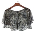 thumbnail image 2 of Women Sequined Short Beaded Dress Lace Coat Shawl Evening Party Bridal Wrap, 2 of 3