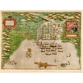 thumbnail image 2 of Vintage Maps 18x15 Black Ornate Wood Framed with Double Matting Museum Art Print Titled - Voyages of Sir Francis Drake 1589, 2 of 4