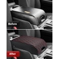thumbnail image 4 of KBH Center Console Cover for Ford F150 Accessories 2015-2020, F250 F350 F450 F550 2017-2022, Expedition 2018-2024, Car Middle Lid Seat Armrest Cover Protector, Black-Red Stitch, 4 of 7