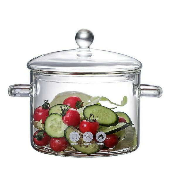 Glass Pots With Cover, 1.7 Liter Glass Stovetop Pot Heat-resistant Stovetop Pot And Pan With Lid, The Best Handmade Glass Cookware Set Cooktop Safe Fo Newway_Special Gift