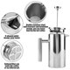 thumbnail image 3 of Cafetera de Prensa Francesa Higoodz Doble Pared de Acero Inoxidable 800ml/1000ml Cocina, 3 of 8