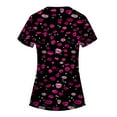 thumbnail image 2 of Valentines Day Nurse Uniforms for Women 2024 Love Heart Printed V-Neck Breathable Workwear Shirt Short Sleeve Professionals Soft Stretch T-Shirts with Pockets (Purple), 2 of 3