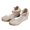 Beige, variant on Anuirheih Closed Toe Wedges for Women, Platform Summer Shoes Ankle Buckle Strap Sandals Mid Low Heel Canvas Dress Sandals(Black)