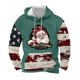 thumbnail image 1 of Sudadera con capucha para hombre, informal, con cordón, estampado navideño, deportiva, blusa de poliéster, 1 of 4
