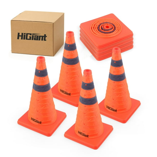 Conos de seguridad vial plegables HiGiant de 18 pulgadas con reflectante