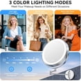 thumbnail image 6 of 9'' 30X/1X Wall Mounted Lighted Makeup Mirror, 5000mAh Rechargeable Double-Sided Magnifying Mirror with Light, Vanity Mirror Touch Dimmable 3 Colors 360° Rotation Extended Foldable Arm, Power Adapter, 6 of 18