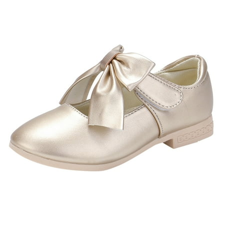 

Children Shoes White Leather Shoes Bowknot Girls Princess Shoes Single Shoes Performance Shoes Child Footwear