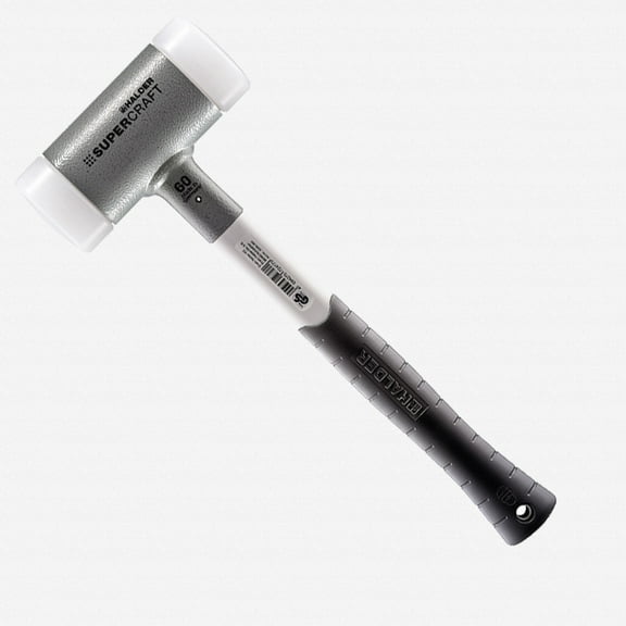 Halder Supercraft Dead Blow, Non-Rebounding Hammer with Nylon Face Inserts and Steel Housing, Fiberglass Handle, 1.57" / 27.51 oz.