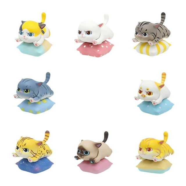 8 Figuras de Gatos en Miniatura para Decorar Tartas, Adorables Figuras de Gatitos para la Sala de Estar 5 cm x 7 cm x 6 cm