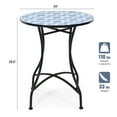 thumbnail image 3 of Costway 28.5'' Patio Round Mosaic Bistro Table Plant Stand Blue Flower Pattern, 3 of 6