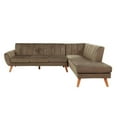 thumbnail image 3 of Poundex 2-Piece Velvet Sectional Sofa with Curved Armrest in Light Brown, 3 of 9