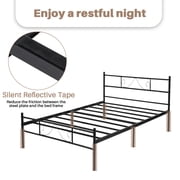 Twin Size Bed Frame, 11.2 Height Classic Metal Bed Frame with Under Bed Storage/No Box Spring Needed,Black