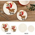 thumbnail image 3 of SKYSONIC Cute Santa Reindeer Pot Holders Trivets, 2 Pcs Heat Resistant Trivets,Christmas Funny Elk Cotton Thread Weave Mats for Hot Pads Pans Pot Bowl Teapot for Kitchen Decor, 3 of 7