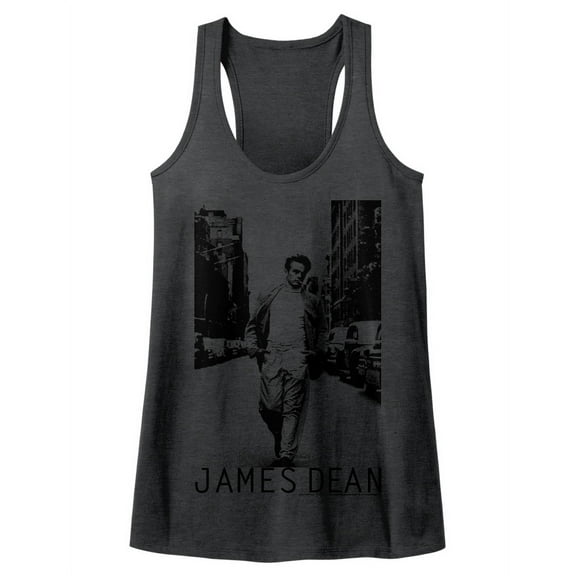 James Dean Walk Walk Dark Gray Women's Racerback Tank Top