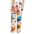 thumbnail image 3 of Fotbe Flowers Birds And Butterflies Women's Pajama Pants,Sleepwear Pants,Pj Bottoms Drawstring And Pockets-Small, 3 of 9