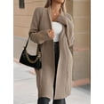 thumbnail image 4 of Fall Long Sleeve Cardigan Sweaters for Women Trendy Winter Open Front Loose Knitted Cardigan with Pockets Camel L, 4 of 8