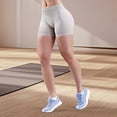thumbnail image 5 of Pantalones cortos para mujer biker de cintura alta de yoga tope de levantamiento (l) gris, 5 of 5
