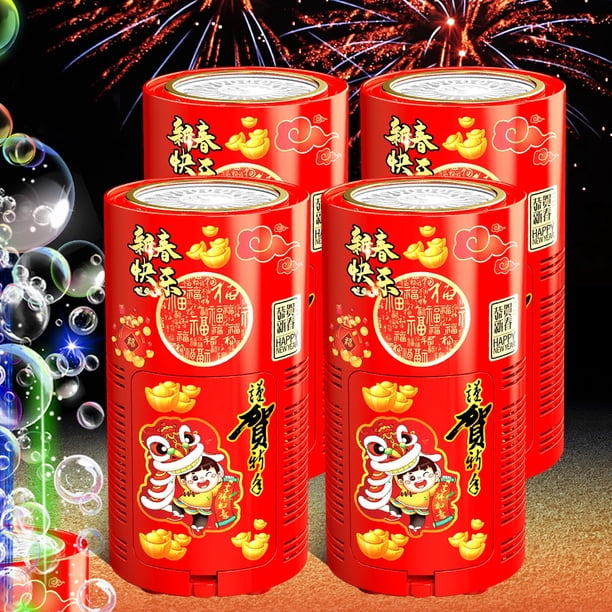 Máquina de burbujas Ivtivfu Fireworks con luces para fiesta x4