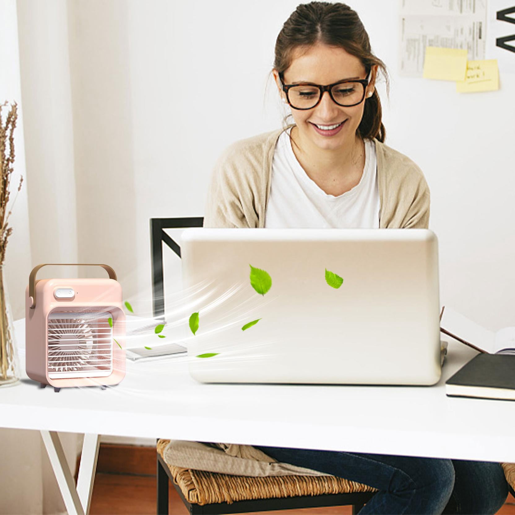 Portable Air Conditioner Fan with USB Mini Humidifier Misting Fan, 3 Adjustable Speeds Personal Air Cooler Desk Fan, Operated for Home Bedroom Office