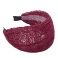 thumbnail image 4 of Wide Lace Headbands,Non Slip Wide Hard Headband Hollow Head Bands Widely Hairband for Women Summer Beach Party Holiday Hair Accessories QURATI Wine One Size, 4 of 4