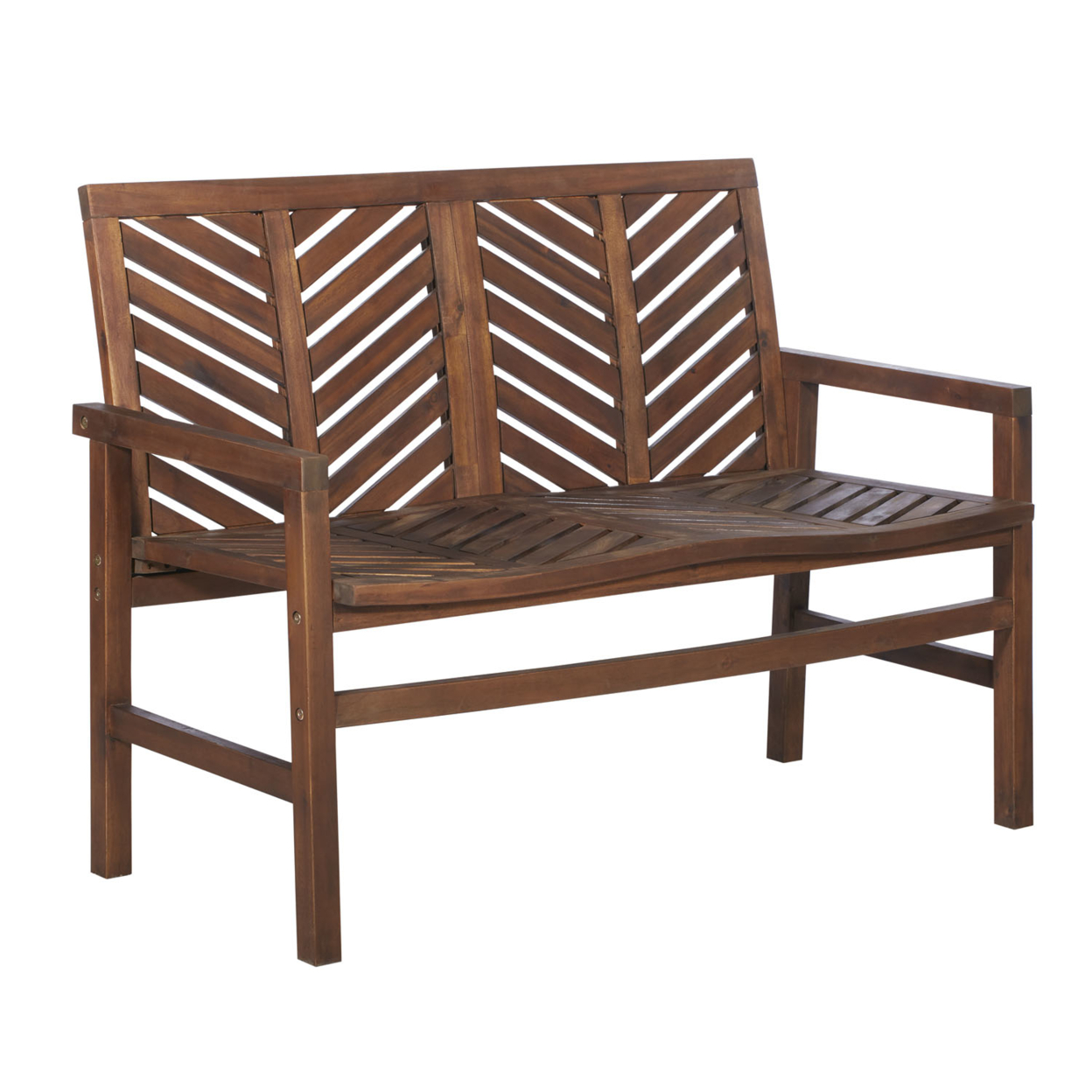 WE Furniture 48" Chevron Inspired Design Patio Wood Love Seat