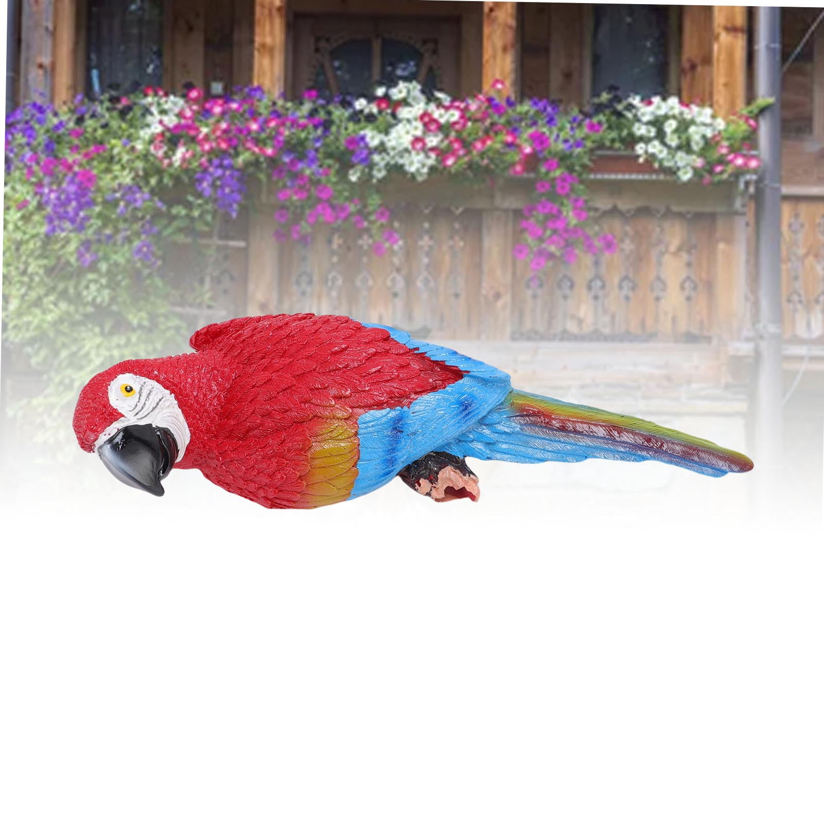 NFTIGB Realistic Hanging Parrot Wall Decoration Flat Back High Strength Resin Statue Figurine for Outdoor Lawn Garden Patio Decor, Right Side Red, 13.78 inches / 35.0 cm