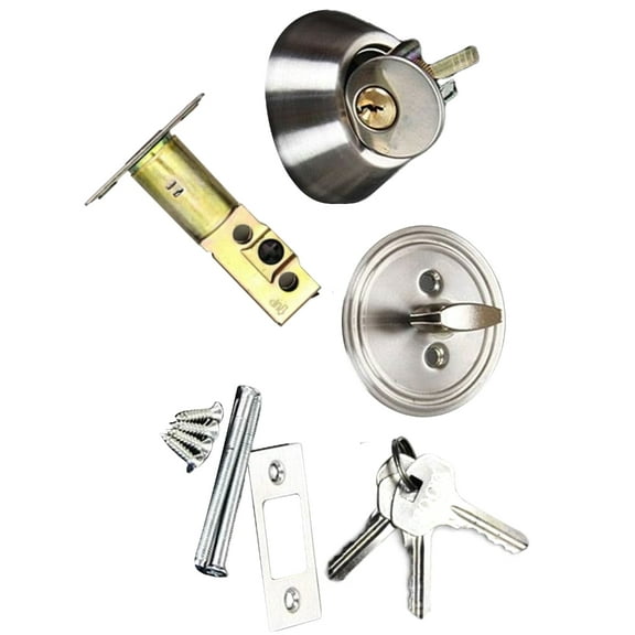 Interior Exterior Round Door Knobs with Lock and Key Easy to Install