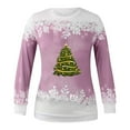 thumbnail image 3 of Chandail en Molleton Chandail à Capuchon T-shirt Imprimé d'Hiver pour Femmes Manches Longues Blouse Col Rond Hauts Décontractés Chandails à Capuchon Mignons en Liquidation, 3 of 3