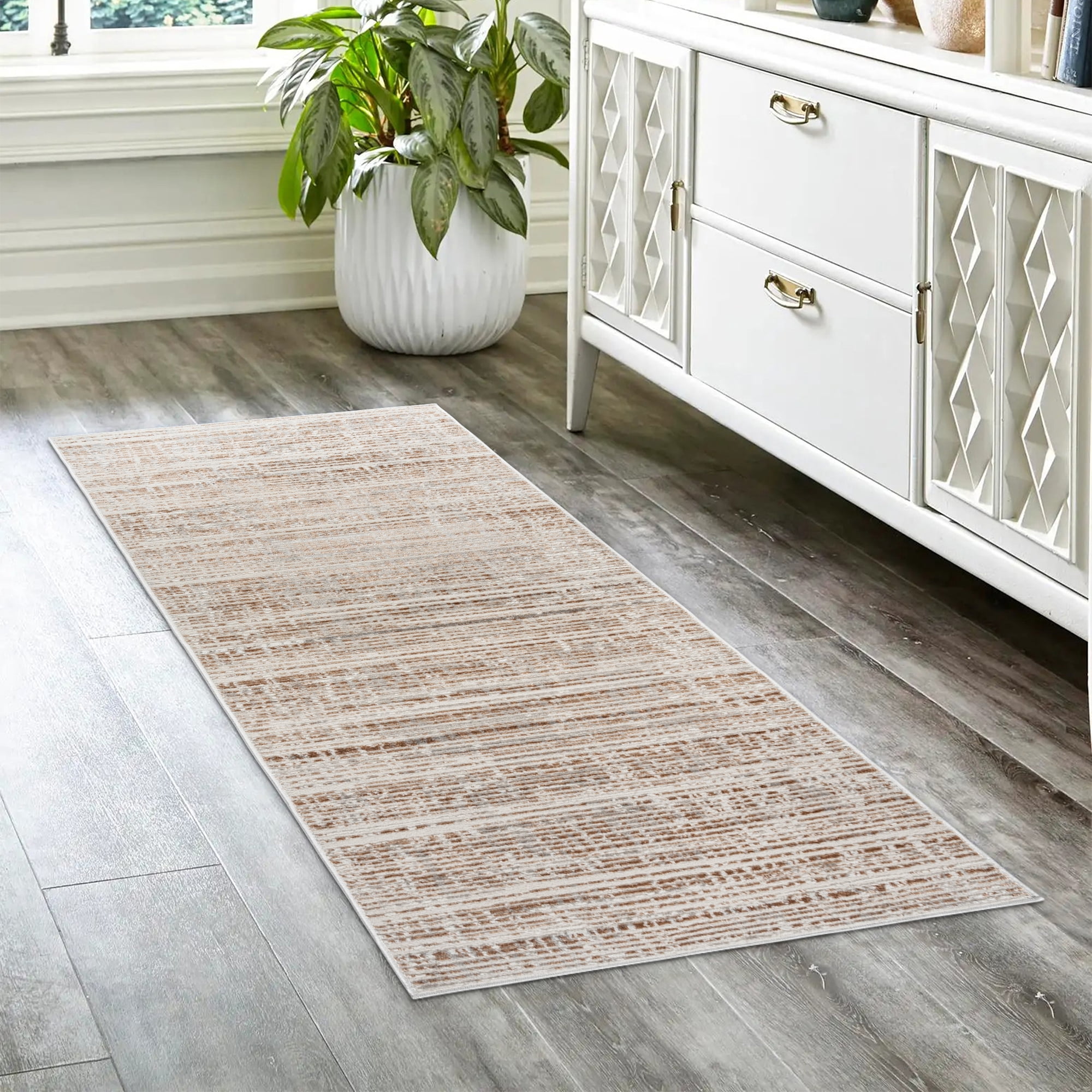 Missha Modern Abstract Beige Area Rug - Polyester - Walmart.com
